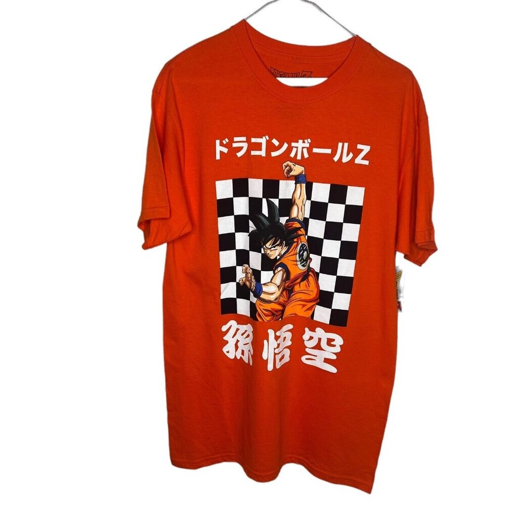 Dragon Ball Z  Mens T-Shirt - Goku Captured on Checkerboard Kanji Size Medium M